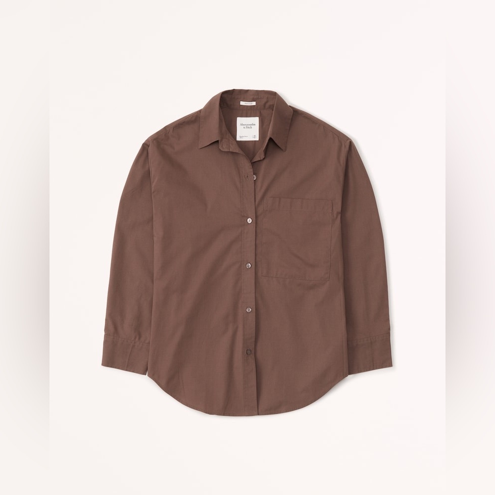 Abercrombie & Fitch Women’s Oversize Poplin Button Up Shirt Size XL